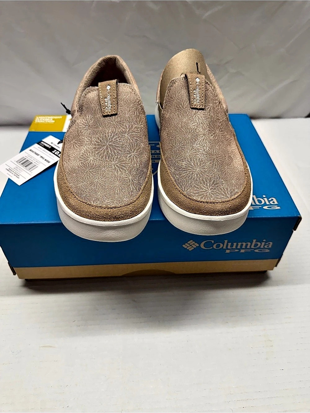 Columbia Women's Boatside PFG Slip Brown & White Sneakers US 10 W new